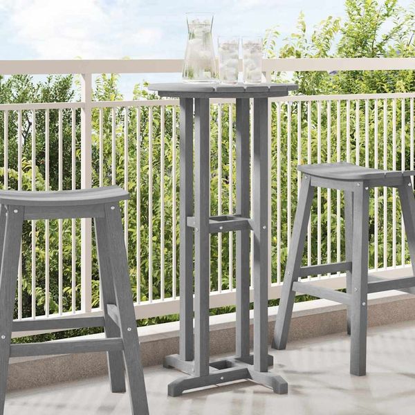 vidaXL Bartisch Hellgrau 55 x 55 x 107 cm Polyethylen 42006609