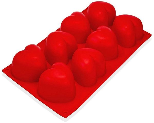 wisefood Backform Silikonform Herzen groß - rot 29,5 x 17 x 4 cm- 1 Form, (1-tlg)