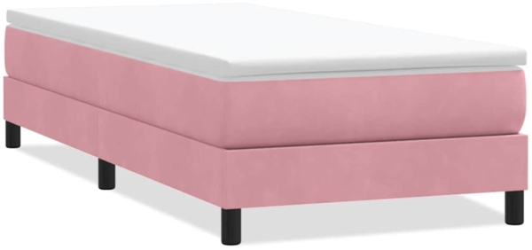 vidaXL Boxspringbett ohne Matratze Rosa 100x210 cm Samt 3315818