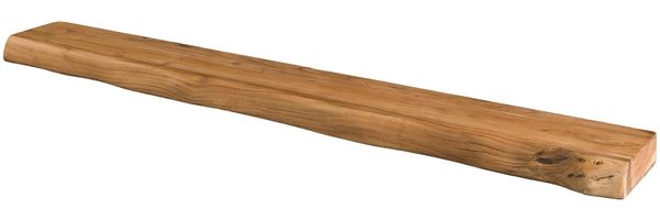 Wandregal Wudbao Akazienholz massiv, modernes Design mit Baumkante, natur, 200 cm breit