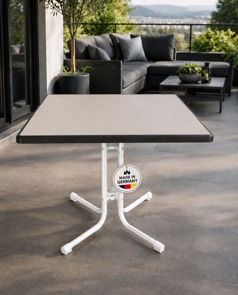 Gardissimo Gartentisch 80x80 cm "Bright" Balkontisch Klapptisch klappbar (Spar-Set, 1 Tisch), Made in Germany wetterfest klappbar kratzfest pflegeleicht