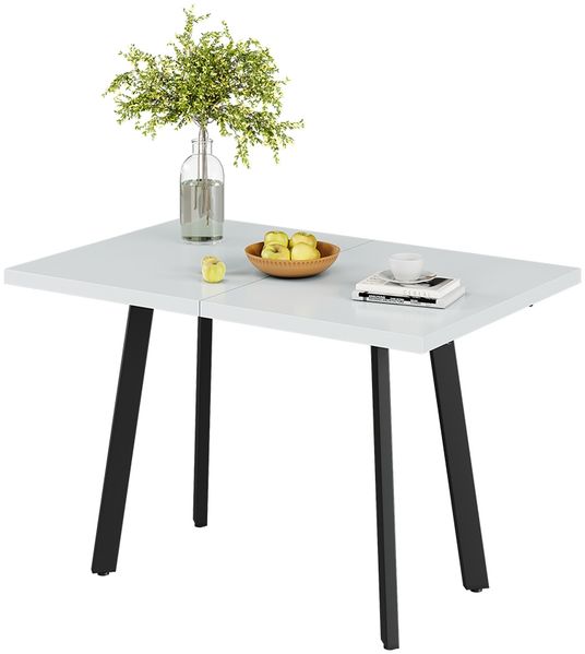 Esstisch Tisko Weiß/Schwarz 160 x 80 cm mit erweitbarer Tischplatte Vicco Bild 5