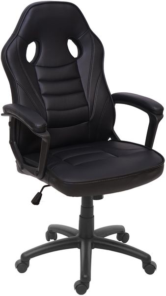 Bürostuhl HWC-F59, Schreibtischstuhl Drehstuhl Racing-Chair Gaming-Chair, Kunstleder ~ schwarz