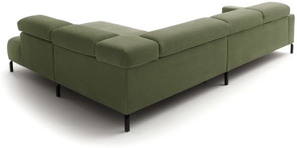 KAWOLA Sofa DELIA Ecksofa Cord olivgrün Recamiere rechts 74 x 219 x 276 cm Bild 5