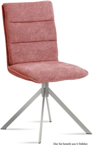 Esszimmerstuhl (6er-Set) Dorota 47x92x60 Edelstahl/Rosewood