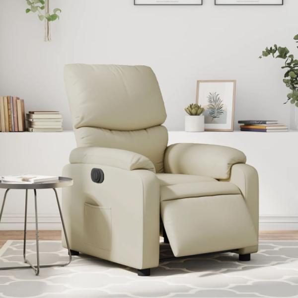 vidaXL Relaxsessel Elektrisch Creme Kunstleder 3204873