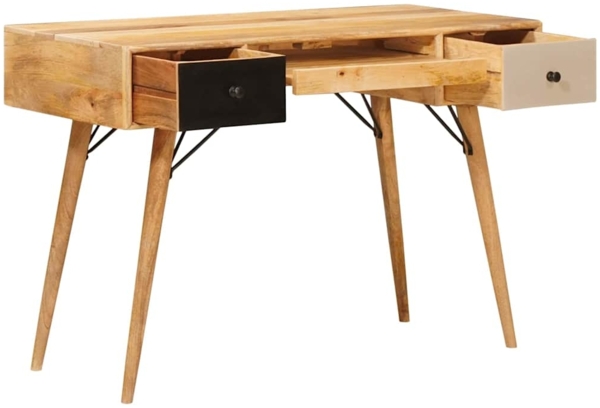 vidaXL Schreibtisch Braun 110 x 55 x 76 cm Massivholz Mango 4104606