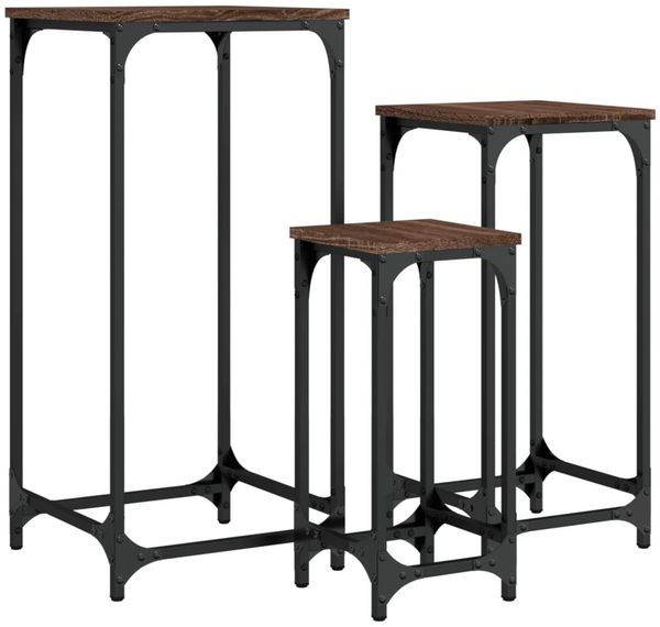 Couchtische, Sofatische 3 Stk. Braun Eichen-Optik Holzwerkstoff