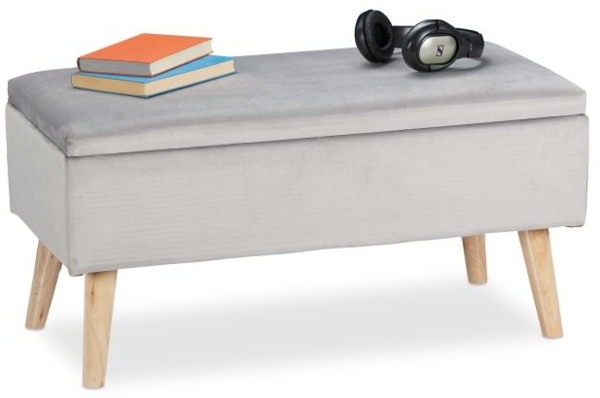 Samt Sitzbank mit Stauraum