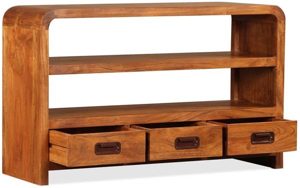 TV-Schrank, TV-Lowboard Massivholz Akazie 90x30x55 cm Bild 6