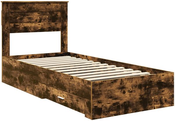 vidaXL Bettrahmen Geräucherte Eiche 90 x 200 cm Holzwerkstoff 3410039 Bild 4