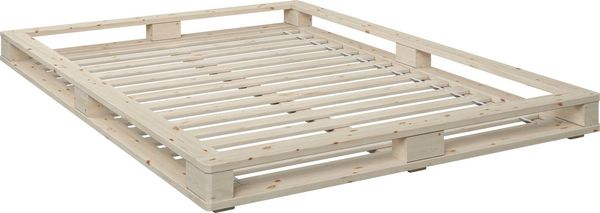 Home affaire Palettenbett "PALO " BESTSELLER! (H/B/T ca. 16/158/218), Bodenbett, zertifiziertes Massivholz (Kiefer)