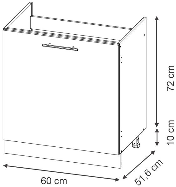 Spülenunterschrank Fame-Line Dunkelgrau/Weiß 60 cm Vicco Bild 2