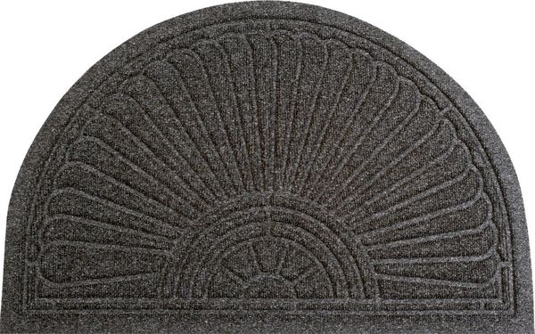 wash+dry by Kleen-Tex Fußmatte DUNE Halfmoon dark grey, halbrund, Höhe: 8 mm, Schmutzfangmatte, rutschhemmend, In- und Outdoor geeignet, waschbar