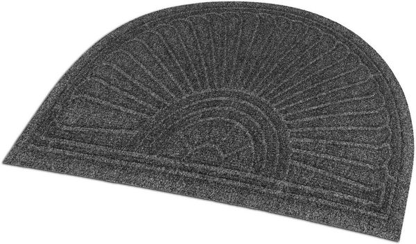 wash+dry by Kleen-Tex Fußmatte DUNE Halfmoon dark grey, halbrund, Höhe: 8 mm, Schmutzfangmatte, rutschhemmend, In- und Outdoor geeignet, waschbar