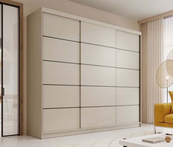 Schiebetürenschrank Schrank LUND in Cashmere matt 250 x 215 x 58 cm