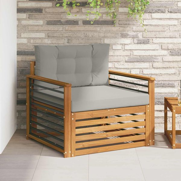 vidaXL Outdoor-Sofa Massives Akazienholz und Polyester 3436406