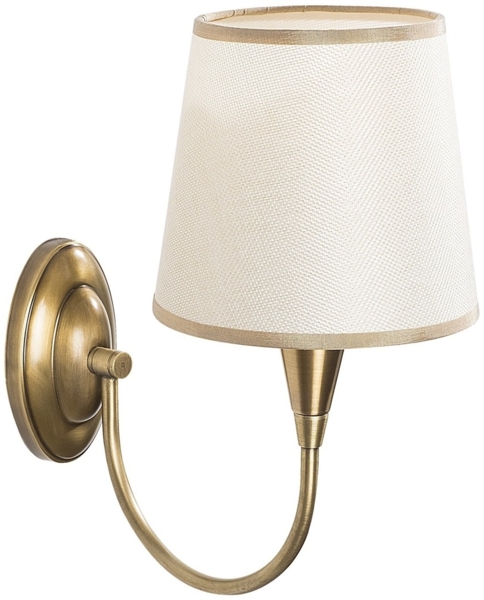 Calicosy Wandlampe aus antikem Bronze-Metall und Stoff H31 cm - PARDO - Bronze