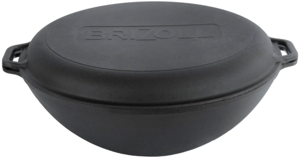 Ø36 cm Wok Gusseisen Kazan 8 L Deckel-Bratpfanne Campingtopf Kochtopf für alle Herdarten geeignet