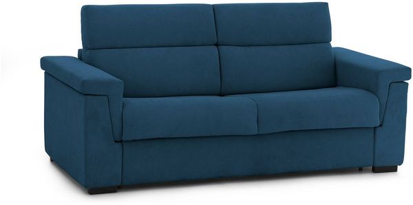 Dmora 3-Sitzer Schlafsofa Benedetto, Schlafsofa fürs Wohnzimmer, gepolstert, abnehmbar, 100 % Made in Italy-Qualität, 225x95 h100 cm, Blau