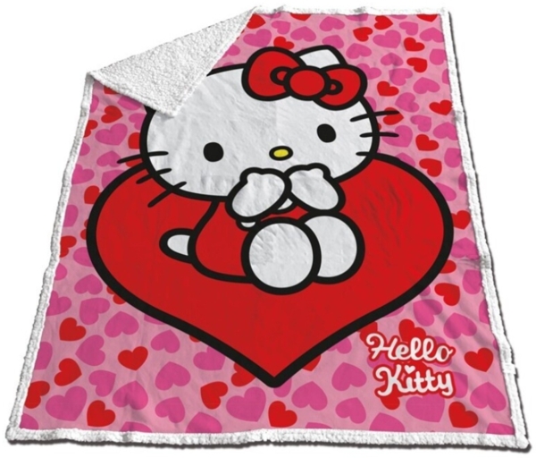 Hello Kitty Flanell Decke 120x150 cm Weiche Kuscheldecke für Erwachsene & Kinder