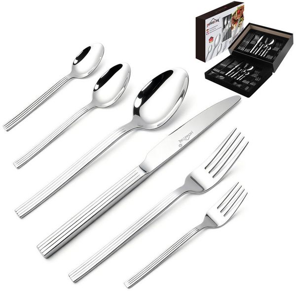 HOMELUX Besteck-Set Besteck set für 12 Personen,72-tlg Edelstahl Besteckset,Cutlery Set, Edelstahl,Spiegelpoliert
