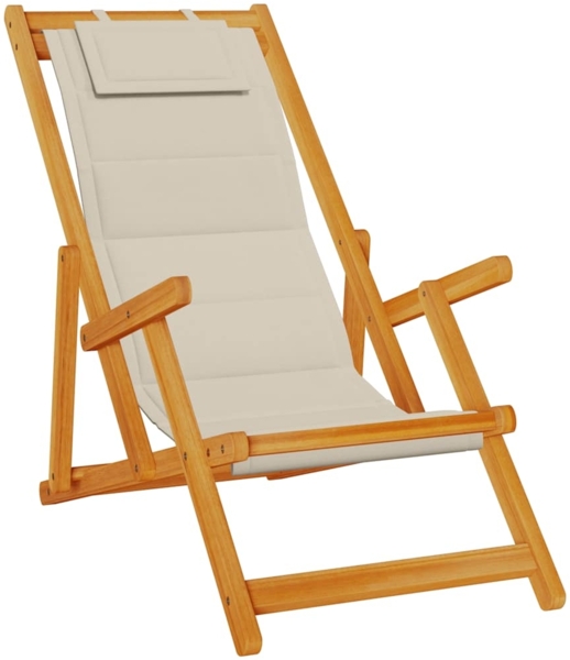 vidaXL Klappstuhl mit Armlehnen Taupe Akazienholz & Textilene 4108070