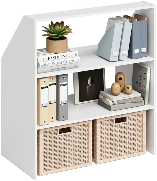 Bellamio 'Aland' Dachschrägenregal, weiß, 100x50x90 cm, Regal für Dachschräge mit 3 Fächern