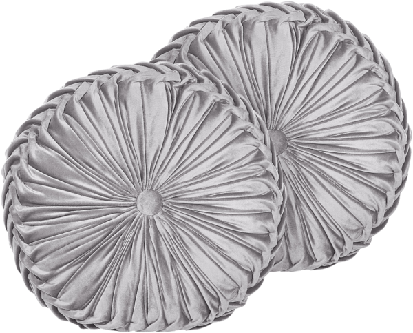 Kissen 2er Set Ohne Muster UDALA Samtstoff 40 x 40 cm Grau