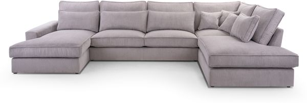 AX LIVING Sofa U Form grau Calvello U Eck Sofa Wohnlandschaft 398 cm R Bild 3