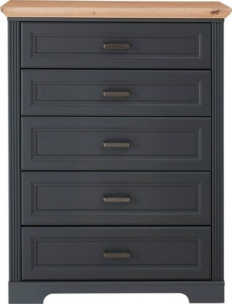Stella Trading JASMIN Schubladenkommode in Graphit, Artisan Eiche Optik - Kommode im Landhausstil mit Schubladen und viel Stauraum - 93 x 121 x 41 cm (B/H/T) Bild 4