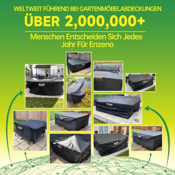 Enzeno Gartenmöbel Abdeckung 420D Oxford Wasserdicht 200x150x74cm Bild 6