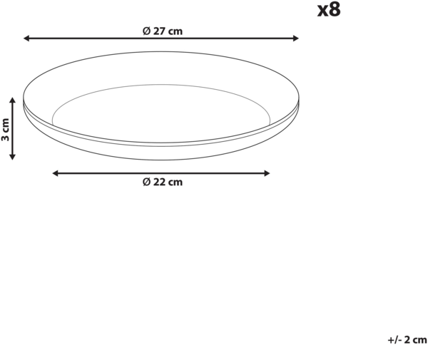 Speiseteller 8er Set COSTMARY Steinzeug Grau Bild 2