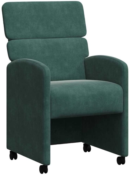 vidaXL Esszimmerstühle mit Rollen 2 pcs Dunkelgrün 58 x 65 x 98 cm 42017877