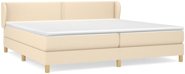 vidaXL Boxspringbett mit Matratze Creme 200x200 cm Stoff, Härtegrad: H2 [3126754]