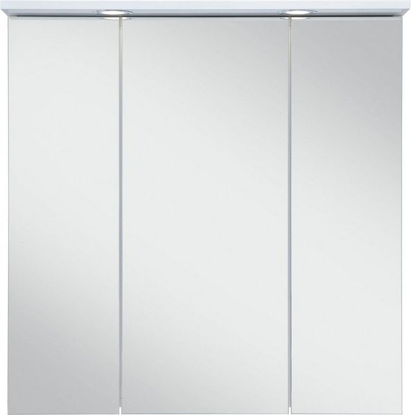Schildmeyer Spiegelschrank SPS 700.1 Spot made in Germany Breite 70 cm, 3-türig, 2 LED-Einbaustrahler, Schalter-/Steckdosenbox