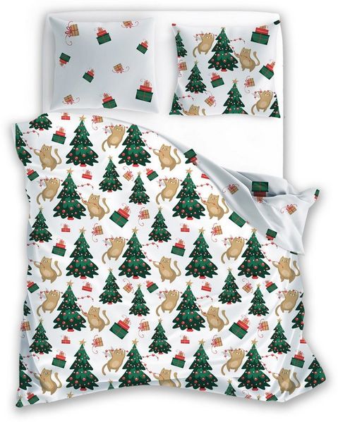 texpot Bettwäsche Weihnachten Winter Wendebettwäsche Garnitur, 100% Baumwolle, 2 teilig
