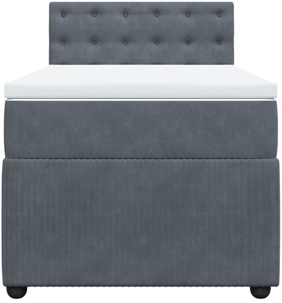 vidaXL Boxspringbett mit Matratze Dunkelgrau 90x190 cm Samt 3289915 Bild 6
