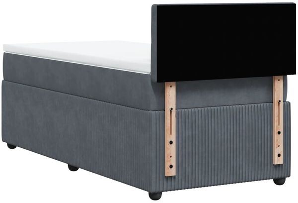 vidaXL Boxspringbett mit Matratze Dunkelgrau 90x190 cm Samt 3289915 Bild 8