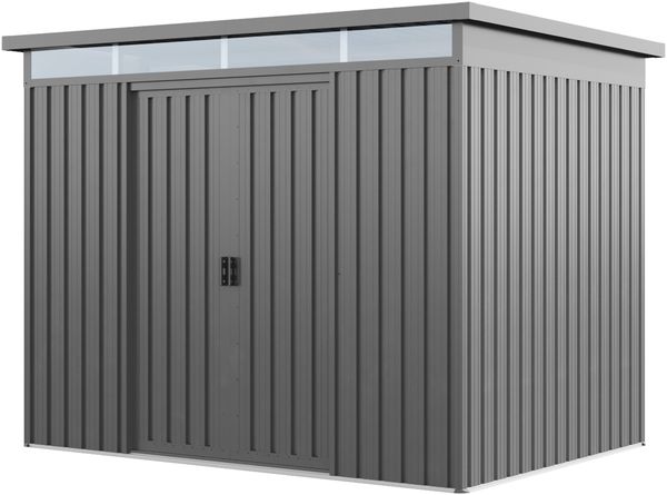 GFP Primeyard Gerätehaus Metall Gartenhaus 220x160x200 cm Geräteschuppen grau