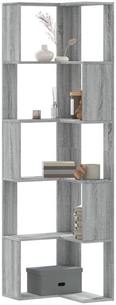 vidaXL Bücherregal 5 Böden Grau Sonoma 50x50x179 cm Holzwerkstoff 852587