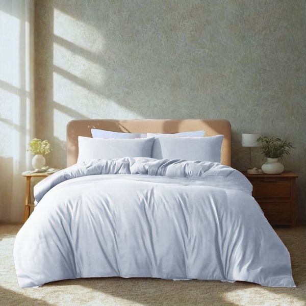 Komfortec Premium Bettwäsche 240x220 mit 2 Kissenbezug 40x80 cm Set aus Gebürstetes Mikrofaser - Weiß