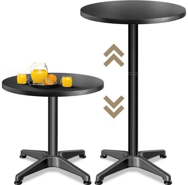 Casaria Stehtisch (1-St), Höhenverstellbar 70cm/115cm Hoch Alu Rund Ø60cm Bistrotisch Wetterfest