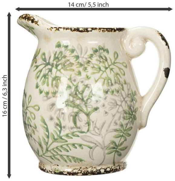 Viana Übertopf Dekorativer Vintage Krug zum Bepflanzen im Landhausstil für