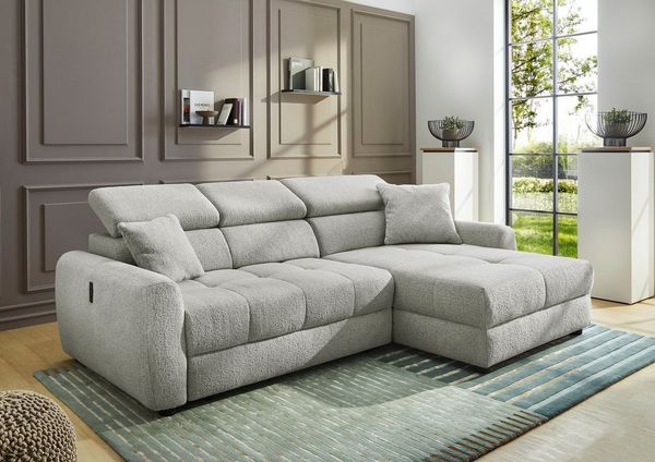 Jockenhöfer Gruppe Ecksofa Move L-Form, B: 270 cm, mit 60 cm elektr. Sitztiefenverstellung, 140kg Belastbarkeit je Sitz, Kopfteilverstellung & USB-Anschluss