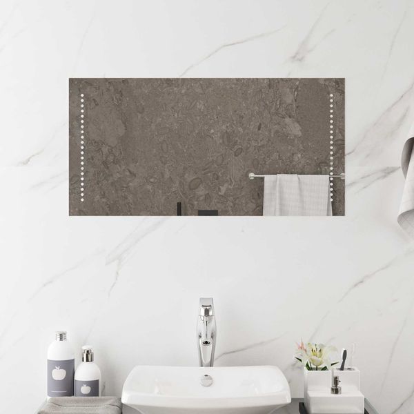 vidaXL LED-Badezimmerspiegel Transparent 40 x 80 cm Gehärtetes Glas 42045778