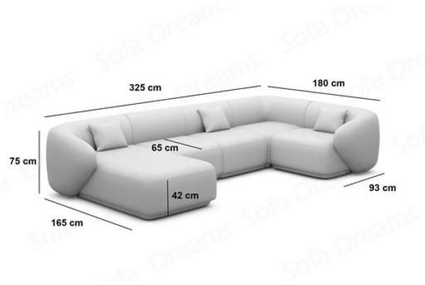 Wohnlandschaft Marbella U-Form - Samtstoff - Rot - Links Bild 6