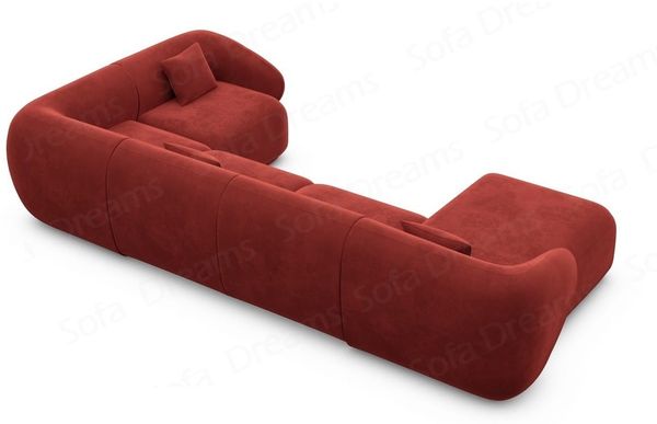 Wohnlandschaft Marbella U-Form - Samtstoff - Rot - Links Bild 4