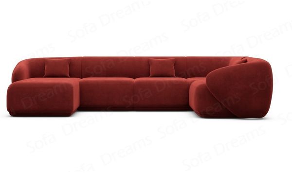 Wohnlandschaft Marbella U-Form - Samtstoff - Rot - Links Bild 3