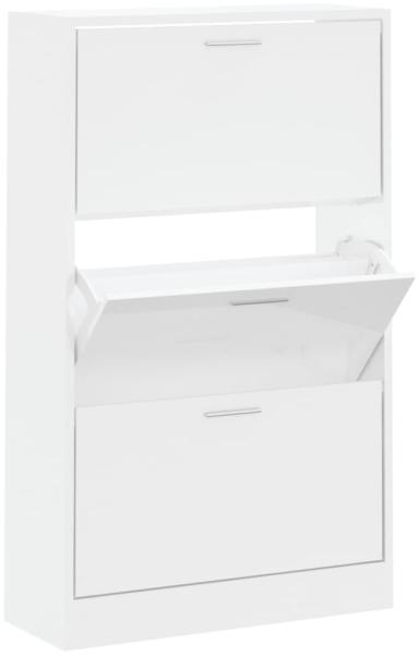 vidaXL Schuhschrank Hochglanz-Weiß 63x24x103 cm Holzwerkstoff 342554